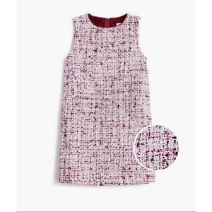 J Crew Crewcuts Girls' shift dress Girly Tweed Combo Sleeveless Purple White siz